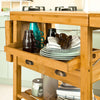 „Sobuy“ virtuvės sala ant ratų „Sideboard“ balto darbo stalo valgomasis ir virtuvė FKW25-N