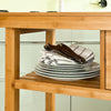 „Sobuy“ virtuvės sala ant ratų „Side Board“ balto darbo stalo valgomasis ir virtuvė FKW26-N
