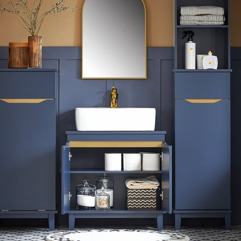 „Sobuy Blue Washbasin“, vonios baldai su 2 durimis, BZR113-B