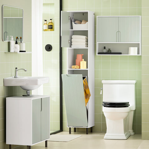 „Sobuy“ vonios spintelė su 2 durimis, šoninė lenta, vonios kambario baldai, BZR13-W