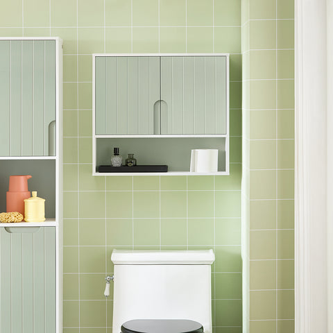 „Sobuy“ sieninė spintelė su 2 durų spintelės vonios baldais, vonios spintelė, BZR51-W