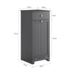 SoBuy BZR21-II-DG Badrumsskåp med Låda och Hopfällbar Tvättkorg – Förvaring 40x38x90 cm Grå
