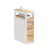 Förköp SoBuy BZR54-IV-WN Smalle Badkamerkast op Wielen – Compact Opbergmeubel met Lades & Achterplank – 65×23×82 cm, Wit