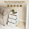SoBuy FBT115-L-E-W Nattduksbord med laddningsfunktion, sängbord med 2 uttag, USB och Type-C, sidobord för sovrum och vardagsrum, vitt, B40 x D40 x H63,5 cm