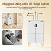 SoBuy FBT115-L-E-W Nattduksbord med laddningsfunktion, sängbord med 2 uttag, USB och Type-C, sidobord för sovrum och vardagsrum, vitt, B40 x D40 x H63,5 cm