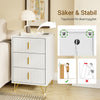 SoBuy FBT115-L-E-W Nattduksbord med laddningsfunktion, sängbord med 2 uttag, USB och Type-C, sidobord för sovrum och vardagsrum, vitt, B40 x D40 x H63,5 cm