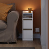 SoBuy FBT178-E-WN Smalt sängbord 22 cm med touch-lampa och Type-C-laddning sovrum, vit, 22 x 34 x 60 cm