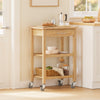 SoBuy FKW135-N Köksvagn i Kolat Bambu – Rullvagn i Trä för Köket, Antibakteriell, Fuktbeständig, Odöfri, Perfekt för Kök, Hem & Matrum 58×40×86 cm