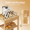 SoBuy FKW135-N Köksvagn i Kolat Bambu – Rullvagn i Trä för Köket, Antibakteriell, Fuktbeständig, Odöfri, Perfekt för Kök, Hem & Matrum 58×40×86 cm