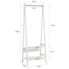 SoBuy FRG59-W Hörngarderob med 1 Klädstång och 2 Hyllor – 66×39×180 cm | Vit