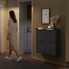 SoBuy FSR100-E-SCH hängande skoskåp med sensorljus 19 cm för hall | Skohylla med LED-belysning, för entré, hall och små lägenheter, smal design