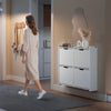 SoBuy FSR100-E-W Skåp hängande skor med 19 cm LED för entré | Elegant förvaring för entré och hall, modern design med LED-belysning, idealisk för små utrymmen