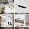 SoBuy FSR209-WN Skoskåp smalt vit bambu – kompakt skoförvaring med 3 flikar, öppen träram, platsbesparande design, mångsidig förvaring – för hall, entrérum, 90 x 19 x 129,5 cm