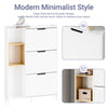 SoBuy FSR209-WN Skoskåp smalt vit bambu – kompakt skoförvaring med 3 flikar, öppen träram, platsbesparande design, mångsidig förvaring – för hall, entrérum, 90 x 19 x 129,5 cm