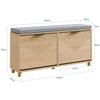 SoBuy FSR211-N shoe bench with seat for large shoes EU 47 - shoe cabinet with bench narrow - hall, small apartments, wooden look 100x24x50 cm