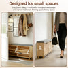 SoBuy FSR211-N shoe bench with seat for large shoes EU 47 - shoe cabinet with bench narrow - hall, small apartments, wooden look 100x24x50 cm