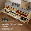 SoBuy FSR211-N shoe bench with seat for large shoes EU 47 - shoe cabinet with bench narrow - hall, small apartments, wooden look 100x24x50 cm
