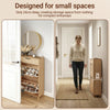 SoBuy FSR212-N smal skoskåp - skoskåp i trä 24 cm brett, stor kapacitet för skor upp till storlek 47, nordisk design, idealisk för hall, entré, familj, färg trä, mått 60x24x95 cm