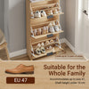 SoBuy FSR213-N smal skoskåp - skoskåp i trä 24 cm brett, stor kapacitet för skor upp till storlek 47, nordisk design, idealisk för hall, entré, familj, färg trä, mått 60x24x120 cm