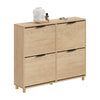 SoBuy FSR214-N smal skoskåp - skoskåp i trä 24 cm brett, stor kapacitet för skor upp till storlek 47, nordisk design, idealisk för hall, entré, familj, färg trä, mått 100x24x83 cm