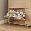 SoBuy FSR214-N smal skoskåp - skoskåp i trä 24 cm brett, stor kapacitet för skor upp till storlek 47, nordisk design, idealisk för hall, entré, familj, färg trä, mått 100x24x83 cm