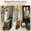 SoBuy FSR218-F Extremt smal bänk 24cm – tunn hallpall, passar EU47 skor, last 123kg, löstagbar tvättbar dyna, förvaring under lucka, amerikansk trälook, E1-material