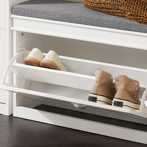 „Sobuy“ batų suolelis su laikymo skyriumi druskos batų spintelė su pagalvėle batų lentyna FSR82-L-W