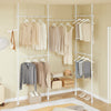 SoBuy KLS04-II-W Teleskopisk klädställning – Justerbar öppen garderob med klädstänger och hyllor, Klädhängare för sovrum/garderob, Vit
