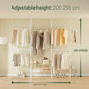 SoBuy KLS04-II-W Teleskopisk klädställning – Justerbar öppen garderob med klädstänger och hyllor, Klädhängare för sovrum/garderob, Vit