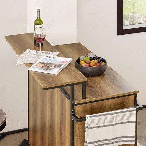 „Sobuy“ virtuvės sala ant ratų darbo stalo spintelės kombinuotas KNL02-PF