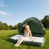 Sobuy OGS32-II-GR-P01 Luftmadrass med pump enkelsäng sovmatta campingmadrass resemadrass luftmadrass camping för individer camping mattress grön 191 x 22 x 76 cm