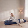 Sobuy OGS32-II-HG-P01 Luftmadrass med pump enkelsäng sovmatta campingmadrass resemadrass luftmadrass camping för individer camping mattress grå 191 x 22 x 76 cm