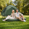 SoBuy OGS32-II-L-GR-P01 Luftmadrass med pump dubbelsäng sovmatta campingmadrass resemadrass luftmadrass camping för två, camping mattress grön 191 x 22 x 137 cm