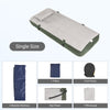 Sobuy OGS32-II-GR-P01 Luftmadrass med pump enkelsäng sovmatta campingmadrass resemadrass luftmadrass camping för individer camping mattress grön 191 x 22 x 76 cm