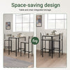 SoBuy OGT03-HG Barbord med 2 Barstolar – Matgrupp för 2, Metallstomme, 89×45×87 cm | Grå