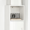 SoBuy STR10-W Hög Smal Förvaringsmöbel med 2 Dörrar, 2 Lådor och Öppna Hyllplan, 33×24×188 cm – Vit