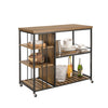 SoBuy SVW18-II-F Köksvagn på Hjul med Skyddskanter och Låsbara Hjul – Serveringsvagn 110×45×92 cm, Industriell Stil