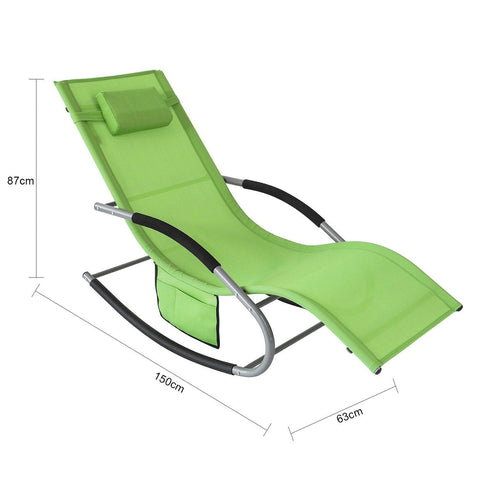 Sobuy, supamusi kėdė, poilsio kėdė, lauko baldai, žalios spalvos, išbandytos 150 kg, OGS28-GR
