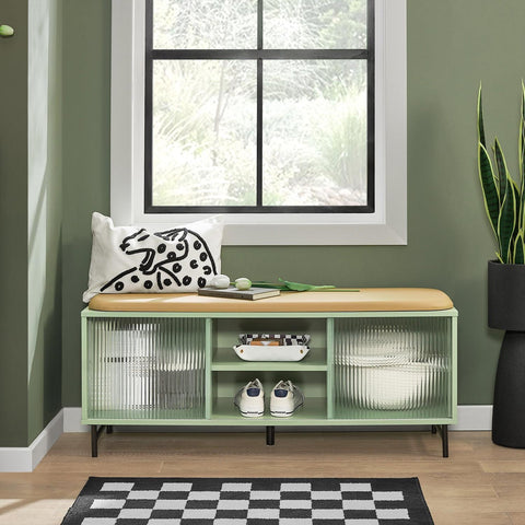 „Sobuy Hall“ suolelis su laikymo batų spintelės batų lentynos sėdynės suoleliu žalia FSR115-GR