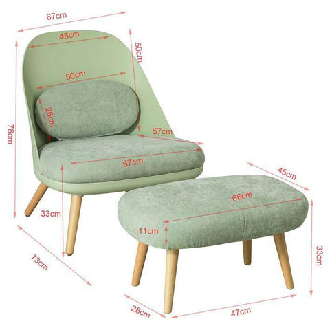 Sobuy, poilsio kėdė, fotelis su kojomis, žalia, FST63-GR
