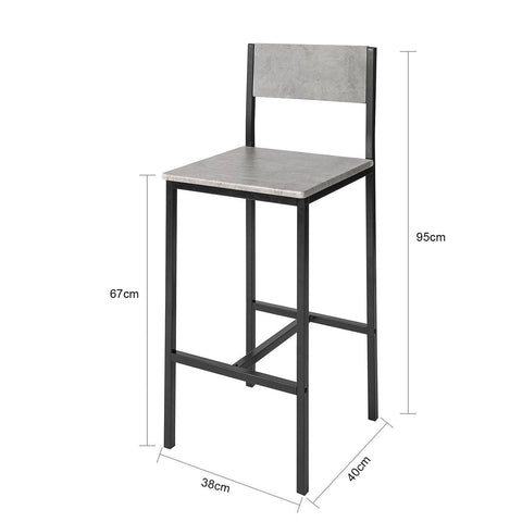 Sobuy, 2 x baro kėdės, baro kėdė su kojomis, išbandyta 120 kg, FST53-HGX2
