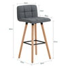 Sobuy, 2 x baro kėdės, baro kėdė su kojomis, išbandyta 90 kg, pilka, FST50-DGX2
