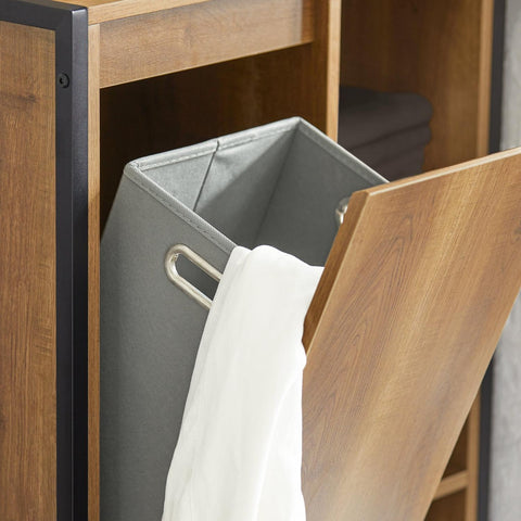 „Sobuy“ vonios kabinetas su skalbimo uogienės vonios lentyna su skalbimo krepšiu BZR65-PF
