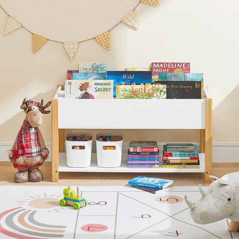 Sobuy, vaikų lentyna, knygų lentyna, žaislų saugykla, vaikų kambarys KMB35-W