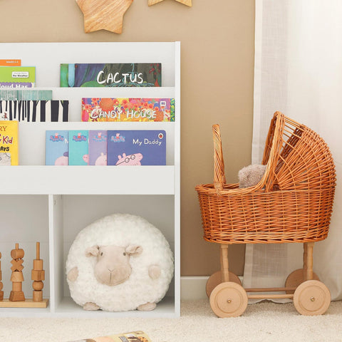Sobuy, knygų lentynų vaikai, žaislų saugykla, balta, KMB01-W