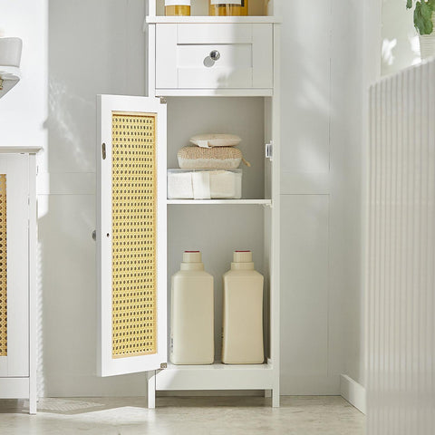„Sobuy“ aukšto spintelės vonios kambarys, kampinė lentyna su 1 dėžutėmis ir 2 durimis BZR70-W