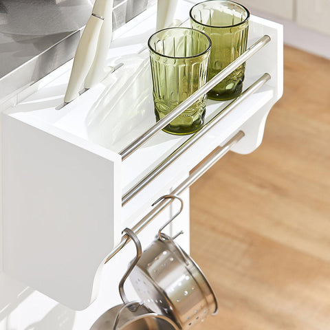 „Sobuy“ virtuvės sala ant ratų, laikymo spintelės su atvartų stalais, darbo stalo virtuvės, FKW41-ST
