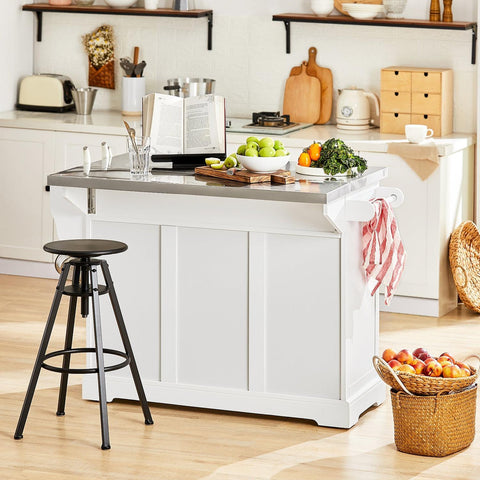 „Sobuy“ virtuvės sala ant ratų, laikymo spintelės su atvartų stalais, darbo stalo virtuvės, FKW41-ST