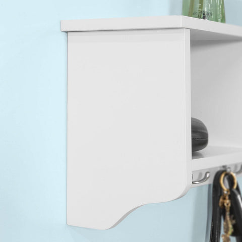 „Sobuy“ drabužių pakabos sienos lentyna su 4 kubeliais ir 5 kabliais FRG48-L-W-W