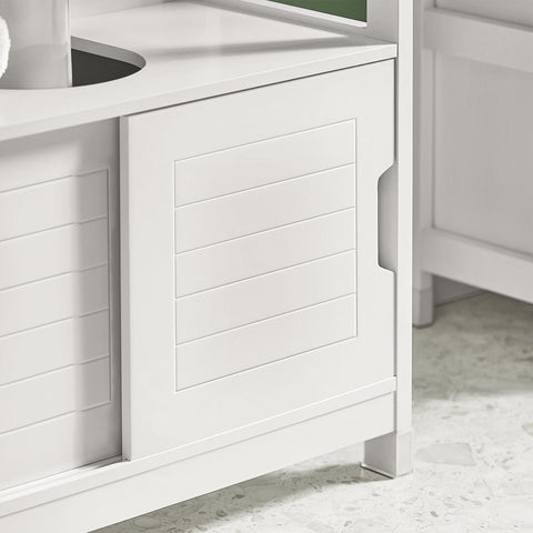 „Sobuy Washbasin“ su durų vonios spintelės vonios lentyna, balta FRG128-II w